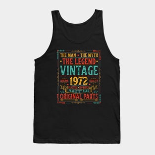 The Man The Myth The Legend Vintage 1972 50th Birthday Tank Top